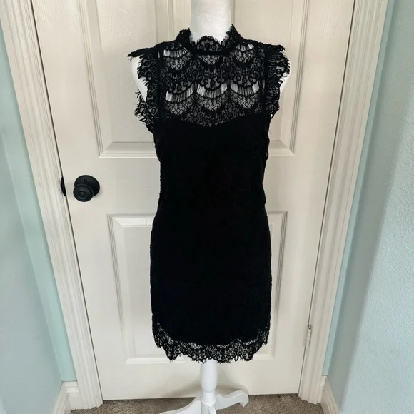 Free People Intimately Daydream Bodycon Slip Black Lace Sheath Dress - Picture 5 of 11
